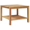 Image de Table basse en bois de teck - vidaXL - 60x60x45 cm - Marron - Bois de teck massif - Rangement intégré - Design moderne