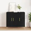 Image de vidaXL Buffet Chêne noir 90 x 34 x 80 cm Bois dingénierie 869078