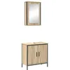 Image de Ensemble de meubles de salle de bain - vidaXL - 2 pièces - Marron - 60x30x60 cm - Bois dingénierie - Fini mat