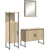 Image de Ensemble de meubles de salle de bain - vidaXL - 3 pièces - Chêne clair - Grand espace de rangement - Bois dingénierie