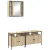 Image de Ensemble de meubles de salle de bain - vidaXL - Chêne sonoma - 80x30x60 cm - Bois dingénierie - Avec miroir