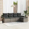 Image de vidaXL Canapé d’extérieur avec coussin 5 pcs Gris polyrotin 3345319