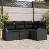 Image de vidaXL Ensemble de canapé de jardin 4 pcs Noir polyrotin 3346023