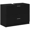 Image de Meuble sous vasque en chêne noir - vidaXL - 78x37x59 cm - Bois dingénierie - 2 tiroirs - Finition mate