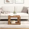 Image de Table basse carrée en bois récupéré 515 x 515 x 30 cm   style campagne finition teintée marron