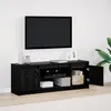 Image de Meuble TV - vidaXL - Chêne Noir - 139 5x34x50 cm - 2 Portes - Design Contemporain