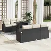 Image de vidaXL Ensemble de canapé de jardin avec coussin 7 pcs Noir Poly rotin 3348563