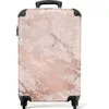 Image de Valise Enfant Cabine - NoBoringSuitcases - Bagage à Main 55x35x20cm - Légère et Rigide - avec 4 roulettes - 36L - Marbre rose