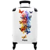 Image de Valise Cabine - NoBoringSuitcases - Bagage à Main 55x35x20cm - Légère et Rigide - avec 4 roulettes - 36L - Palette de papillons