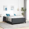 Image de vidaXL Cadre de lit avec matelas Gris foncé 140 x 190 cm tissu 3399121