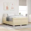 Image de vidaXL Cadre de lit avec matelas Crème 160 x 200 cm tissu 3399199
