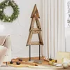 Image de Sapin de Noël - VIDAXL - 120 cm - Bois de teck solide - Marron - Intérieur/extérieur abrité