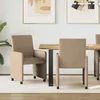 Image de Chaise de salle à manger - VIDAXL - Cappuccino - Simili cuir - Roulettes - Accoudoirs