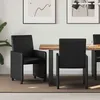 Image de VIDAXL Lot de 2 chaises de salle à manger simili cuir noir avec roulettes 57 x 66 x 94 cm