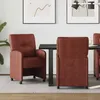 Image de Chaise de salle à manger - VIDAXL - Contemporain - Roulettes - Accoudoirs - Simili cuir marron brillant