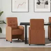 Image de Chaise Vidaxl aises de Salle à Manger avec Roues 2 pcs Marron Simili cuir