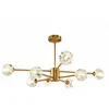 Image de Lustre Spoutnik moderne - TCpick - 8 lumières - Laiton doré - Dimmable - Montage au plafond - Style vintage - Métal