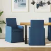 Image de Chaise de salle à manger - VIDAXL - Modèle standard - Bleu - Tissu & mousse - Accoudoirs et roulettes