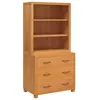 Image de Ensemble de meubles de rangement moderne - vidaXL - Marron - 80x50x160 cm - Bois dingénierie - Chêne massif - 3 tiroirs