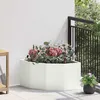 Image de vidaXL Jardinière dAngle Blanc 60 x 60 x 35 cm Acier Bac à plantes extérieur jardinière en acier durable gain de place883641