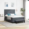 Image de vidaXL Lit à ressorts avec tête de lit Gris foncé 190 x 140 cm Velours 3344445