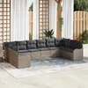 Image de vidaXL Ensemble de canapé de jardin 10 pcs Gris polyrotin 3354548