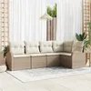 Image de vidaXL Ensemble de canapé de jardin 5 pcs Beige et blanc polyrotin 3354710