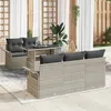 Image de vidaXL Ensemble de canapé de jardin 6 pcs Gris clair Poly Rattan 3356935