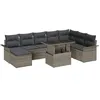 Image de vidaXL Ensemble de canapé de jardin avec coussin 9 pcs Gris Mobilier modulaire salon dextérieur 3357072