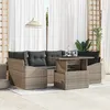 Image de vidaXL Ensemble de canapé de jardin 7 pcs Gris Poly rotin 3357672