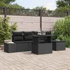 Image de vidaXL Ensemble de canapé de jardin 6 pcs Noir Poly rotin 3357906