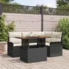 Image de vidaXL Ensemble de canapé de jardin 5 pcs Noir Poly rotin 3358063