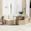 Image de vidaXL Ensemble de canapé de jardin 7 pcs Beige Poly rotin 3358598