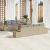 Image de vidaXL Ensemble de canapé de jardin 9 pcs Beige Poly rotin 3358789