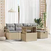 Image de Ensemble de canapé de jardin vidaXL 6 pièces avec coussins rattan beige Canapé de jardin 2 places vidaXL avec rangement 3360999