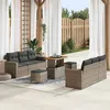 Image de vidaXL Set de canapé de jardin 9 pièces avec des coussins en poly rotin gris parfait pour se détendre dehors 3361573