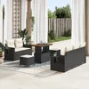 Image de vidaXL Ensemble de canapé de jardin avec coussin 8 pcs Noir polyrotin 3361690