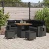Image de vidaXL Ensemble de canapé de jardin avec coussin 8 pcs Noir polyrotin 3361739