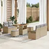 Image de vidaXL Canapé Modulaire dExtérieur 8 Pièces avec Coussins Beiges en Rattan Poly pour un Aménagement Lounge de Terrasse 3362082
