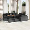 Image de vidaXL Ensemble de canapé de jardin 14 pcs Noir polyrotin Mobilier moderne pour jardin et terrasse salon extérieur 3362199
