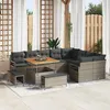 Image de vidaXL Ensemble de canapé de jardin avec coussin 12 pcs Gris polyrotin 3362558