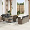 Image de vidaXL Ensemble de canapé de jardin avec coussin 9 pcs Gris polyrotin 3362608