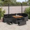 Image de vidaXL Ensemble de canapé de jardin avec coussin 9 pcs Noir polyrotin 3362664