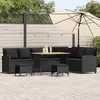Image de vidaXL Salon de jardin 4 pcs avec coussins forme L noir résine tressée ensemble de canapé dextérieur ensemble de salon de 3365325