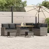 Image de vidaXL Salon de jardin 4 pcs avec coussins forme L gris résine tressée ensemble de canapé dextérieur ensemble de salon de 3365326