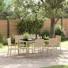 Image de vidaXL Ensemble de salle à manger pour jardin 7 pcs Beige Ensemble moderne de salle à manger dextérieur table et chaises