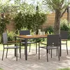Image de vidaXL Ensemble de salle à manger pour jardin 5 pcs Noir polyrotin 3365406