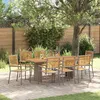 Image de vidaXL Ensemble de salle à manger pour jardin 9 pcs Gris Ensemble moderne de mobilier de jardin repas extérieur 3365453