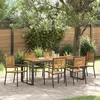 Image de vidaXL Ensemble de salle à manger pour jardin 7 pcs Noir et Marron 3365484