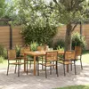 Image de vidaXL Ensemble de salle à manger pour jardin 7 pcs Noir 3365520